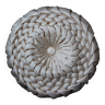 Round cushion in pleated satin fabric, diameter 39 cm