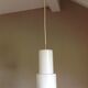 White opaline tube hanging lamp, vintage, 60s - 70s