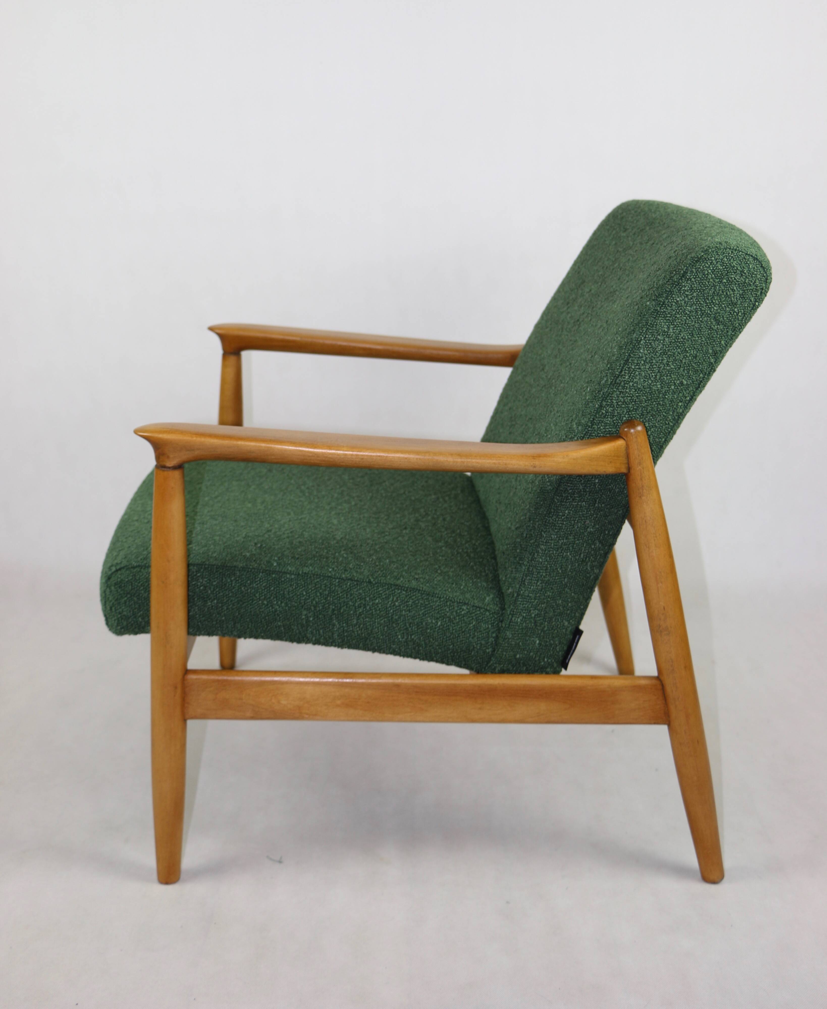 Green Boucle GFM-64 Armchair attributed to Edmund Homa, 1970s