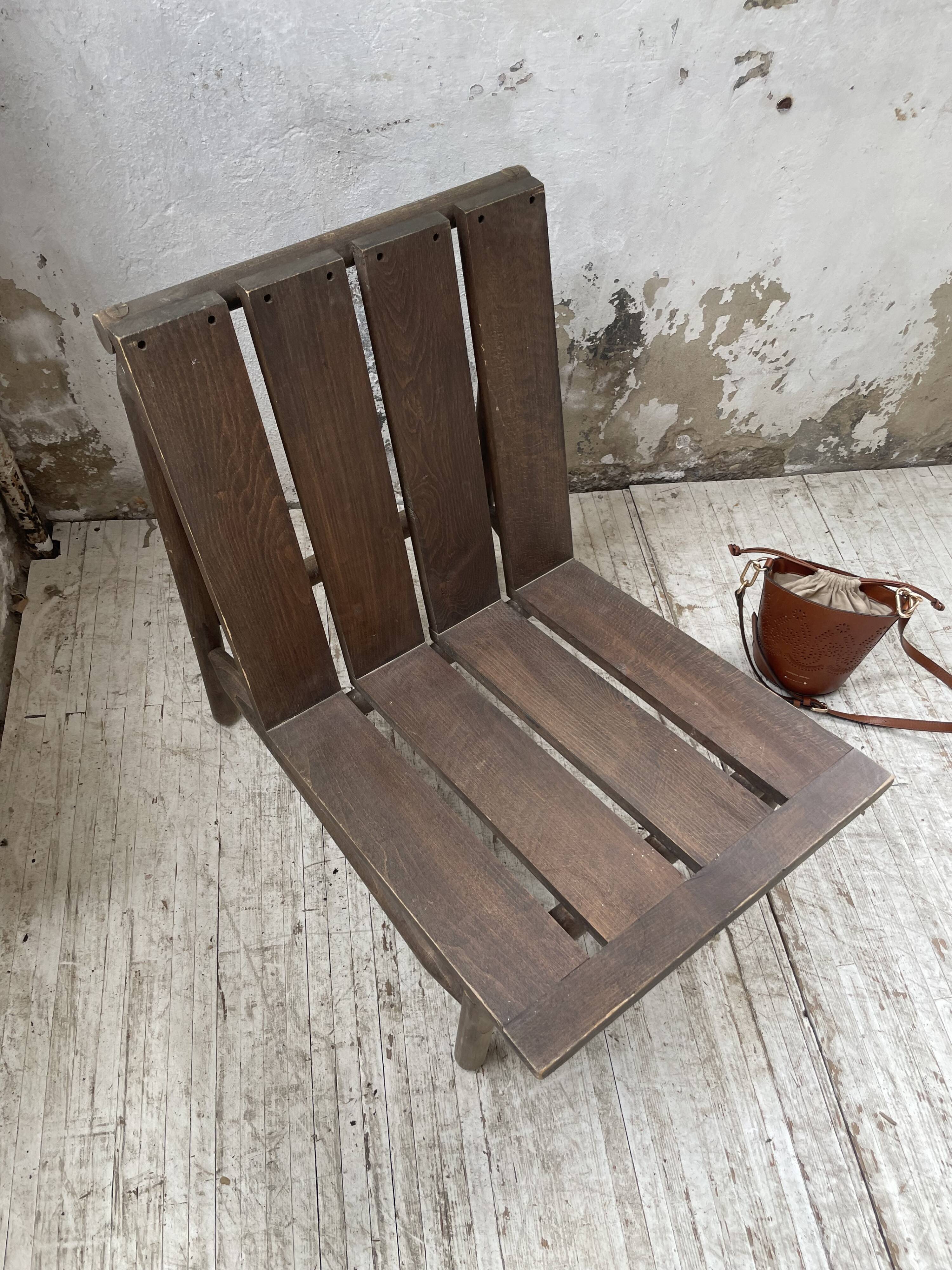 Modernist oak armchair