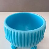 Pot de fleurs Art Déco, jardinière en verre turquoise