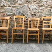 Set of 20 curved wooden bistro chairs