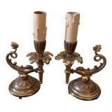 Bronze candlesticks lamp bases