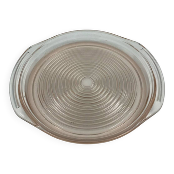 Pink glass plate