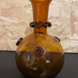 Amber blown glass vase