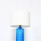 Vintage 1960s table lamp in azure blue pressed glass for Orref.