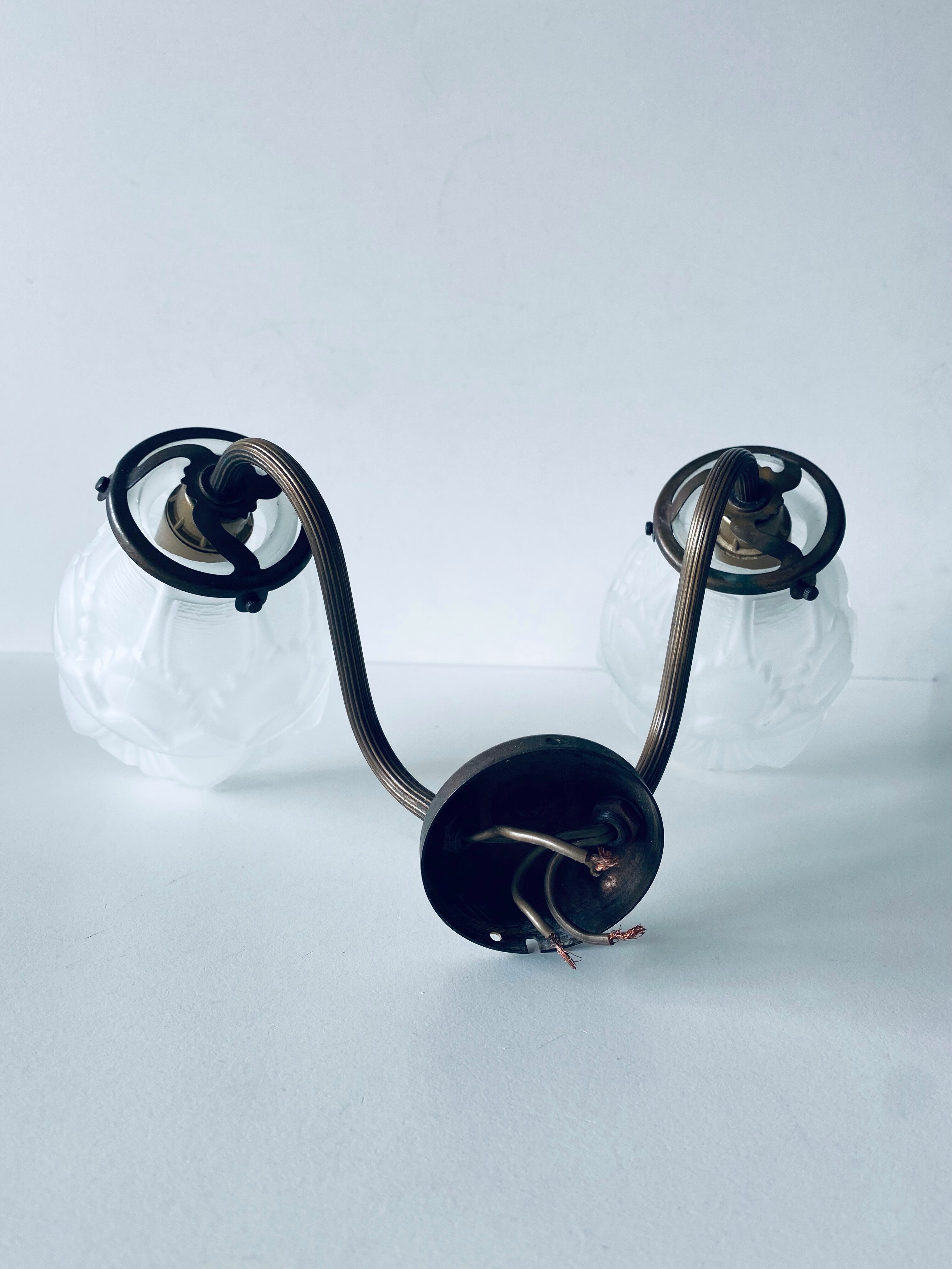 Art Deco wall lamp double fires