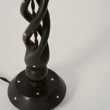 Turned wood twist lamp, 1960s.