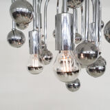 Set of two silver globes "Sputnik" design lights
