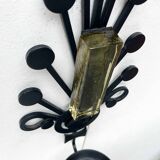 Mid-century modern Danish candle holders in metal and glass by Dantoft, 1960s, set of 2.