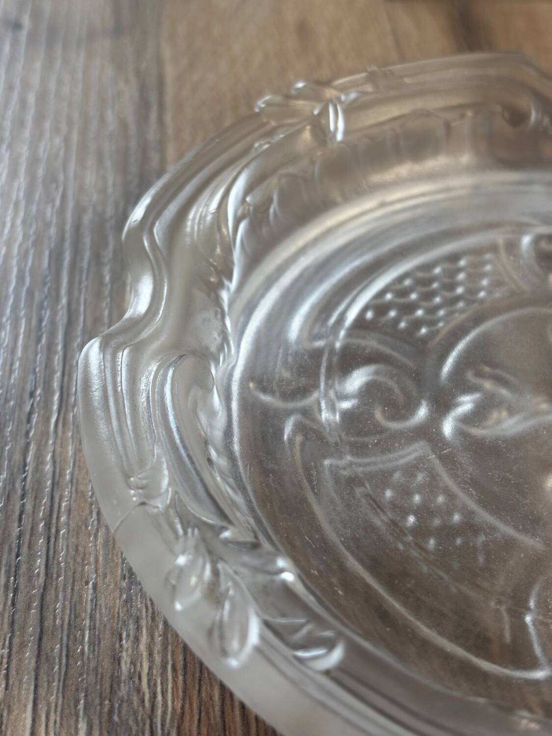 Old bottle bottom or glass moulded pocket tray