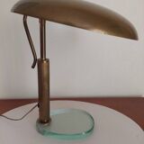 Italian Desk lamp  1950 brass and glass