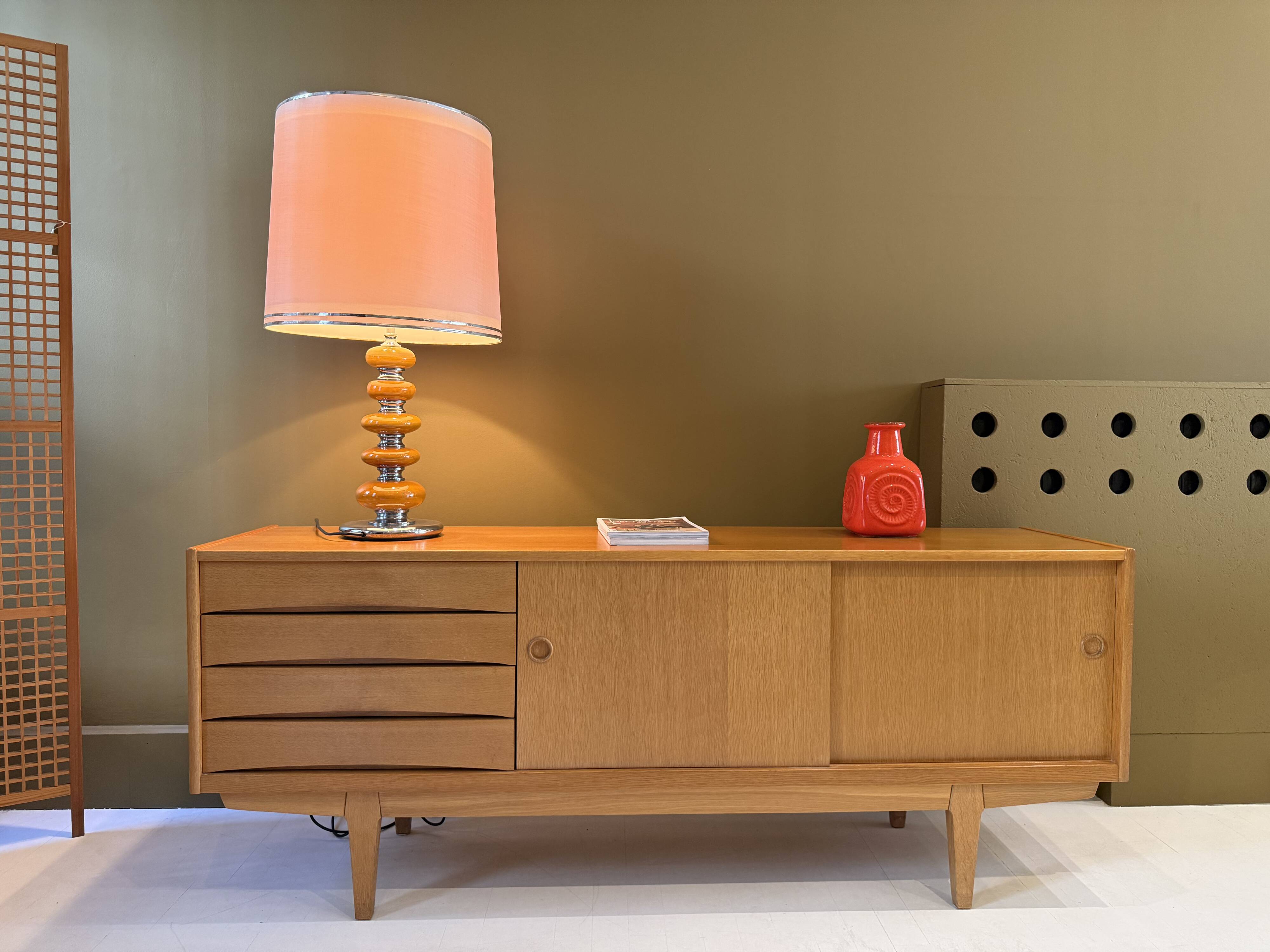 Scandinavian wooden sideboard by Erik Wortz
