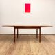 Extendable mid century teak dining table with pull out leaves, denmark, 1950s