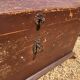 19th-century curved antique wooden chest