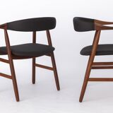 2 chaises vintage de Thomas Harlev, modèle 213, danois, pour Farstrup, teck, années 1960.
