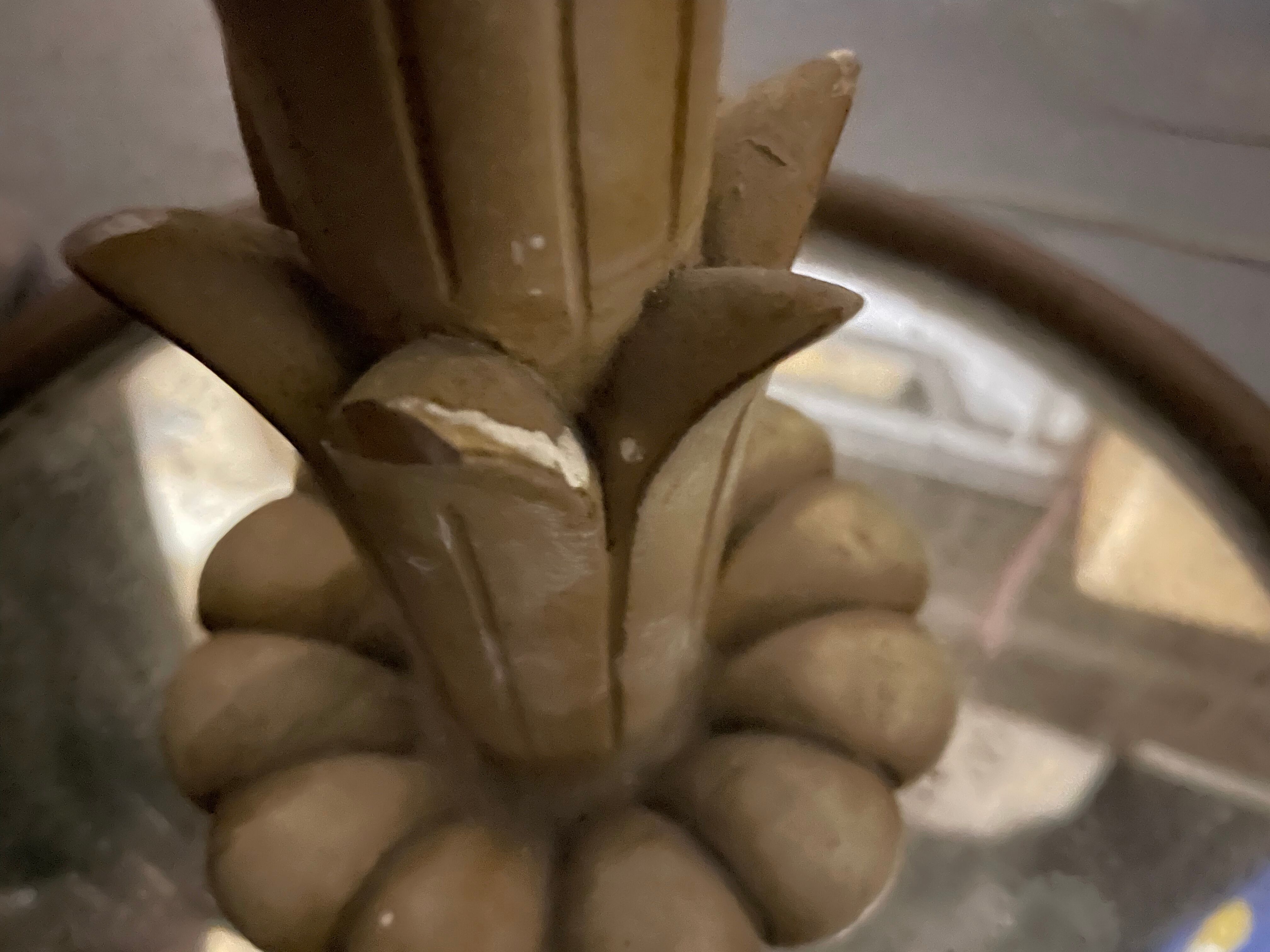 Vintage wooden and brass floor lamp Italy