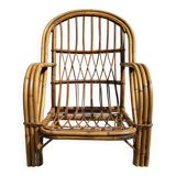 Audoux-Minnet rattan armchair 1950