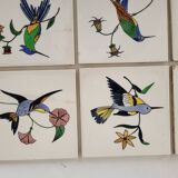 9 tiles tiles tiled earthenware from Gien birds