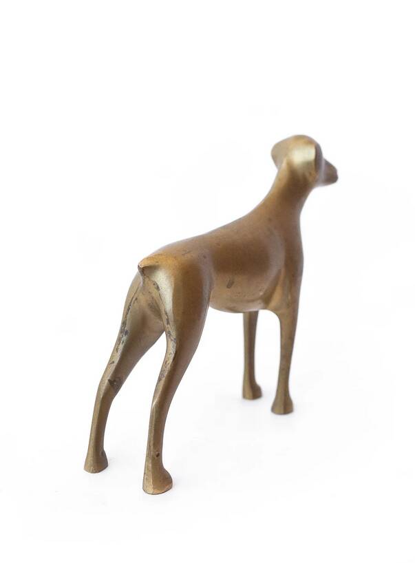 Vintage statue, brass animals, brass dog, brass figurine, interior decoration