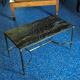 Table low neo classic bronze brass and Portoro marble
