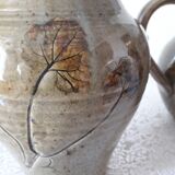 Carafe et pot en grès émaillé motifs herbier Le Rivet