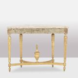 Console in gilded wood and Aleppo breccia marble. Circa 1780.