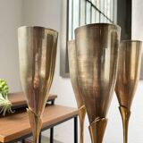Brass champagne flutes