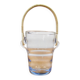 Seau à glace - Rotin et verre ondulé - Années 60
