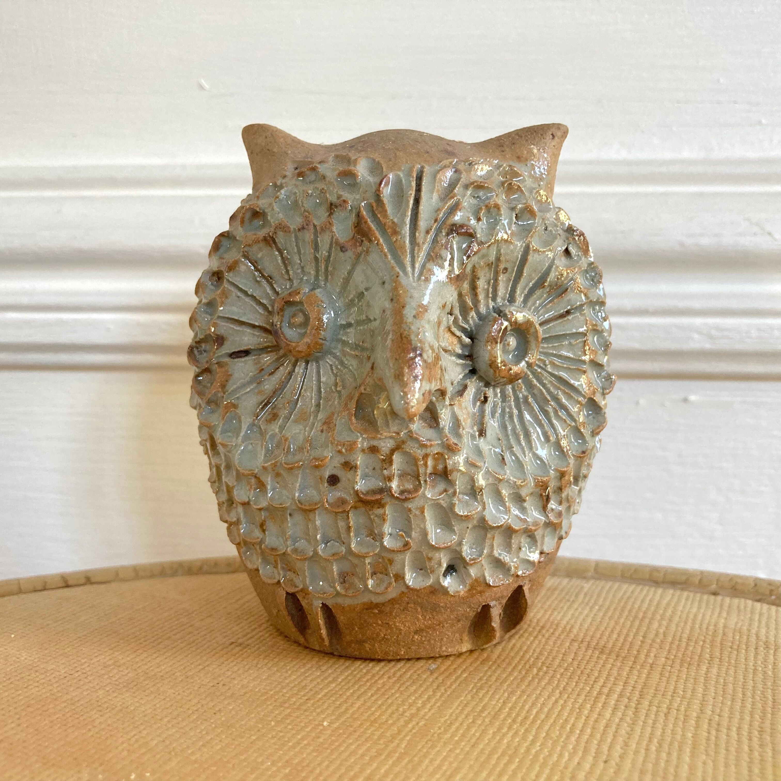 Pique flowers owl zoomorphic ceramic owl 70