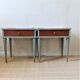 Bedside table with fluted spindle legs