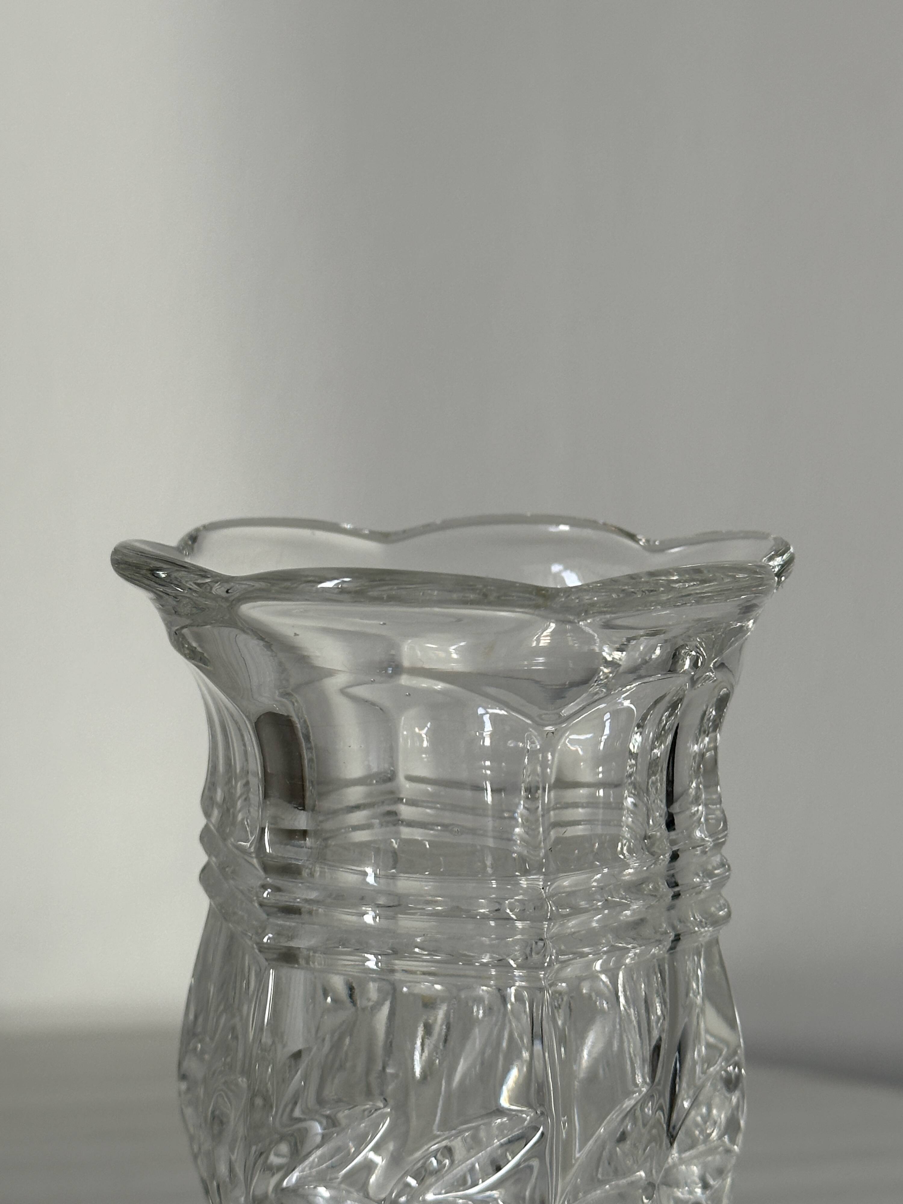Chiseled crystal vase