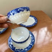 3 Japanese fine porcelain cups and saucers