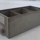 Set of 5 metallic gray industrial drawer lockers from the 60s