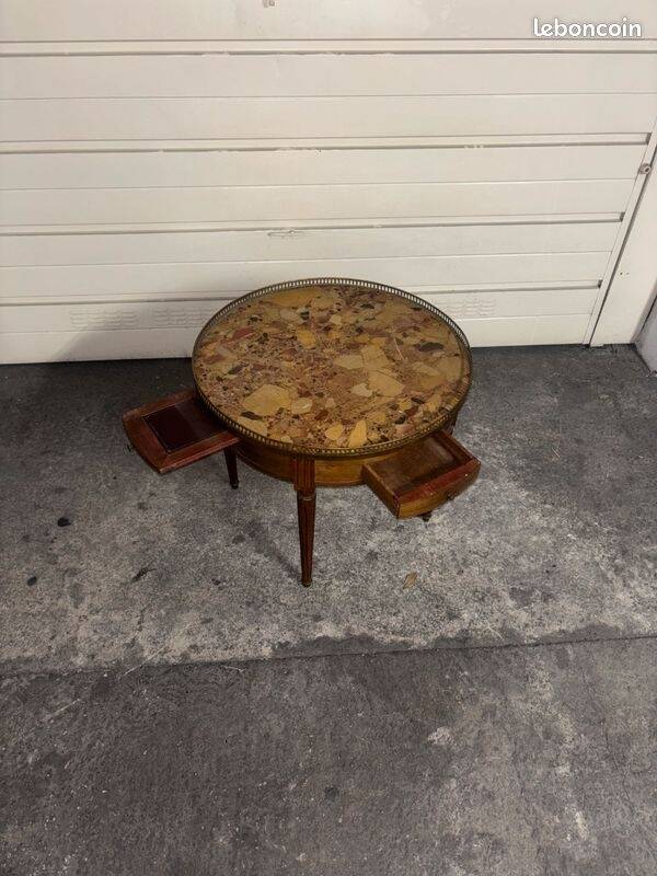Ancienne table basse guéridon bouillotte d'époque TRANSPORT POSSIBLE