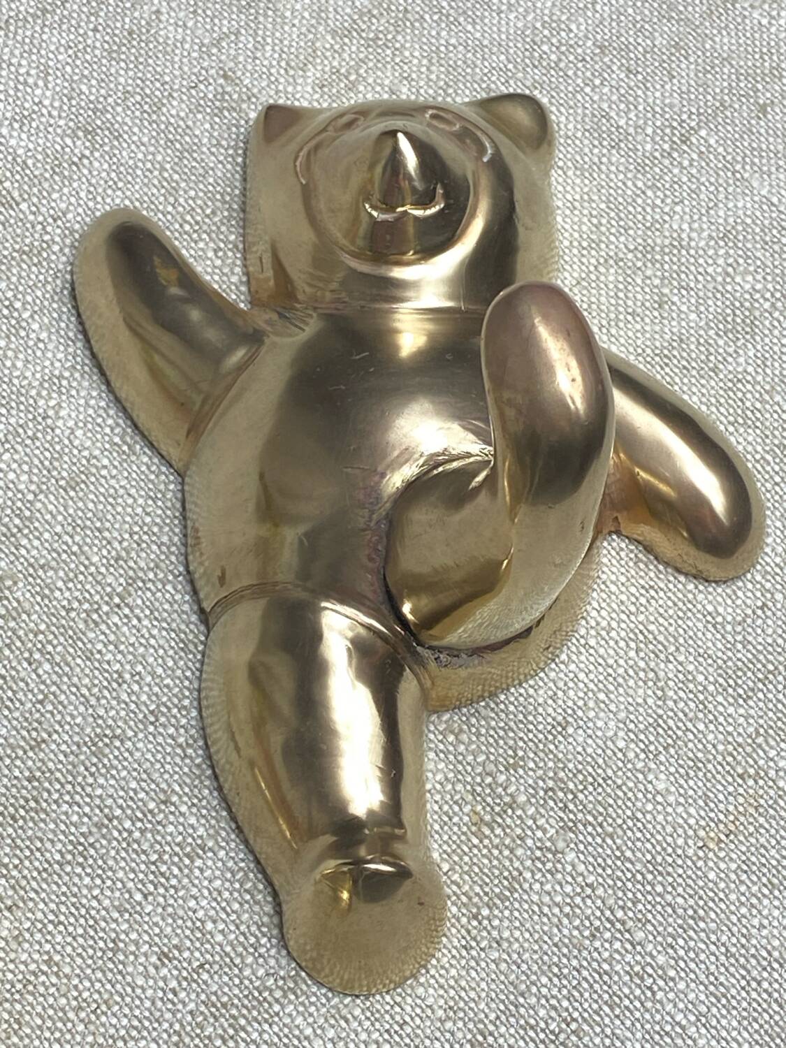 Solid brass panda-shaped wall hooks