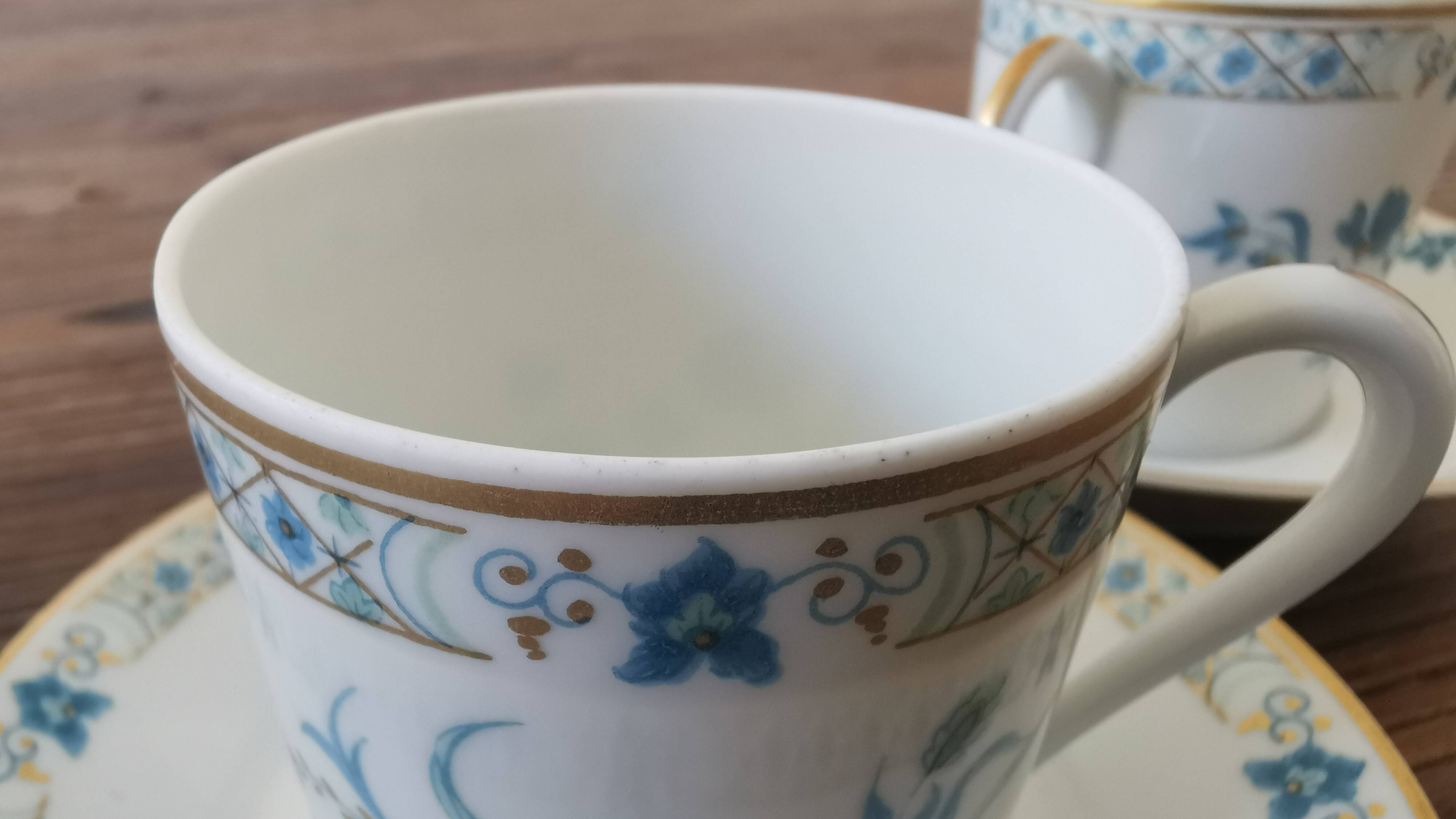 2 tasses à café et sous-tasses Haviland Limoges Nankin