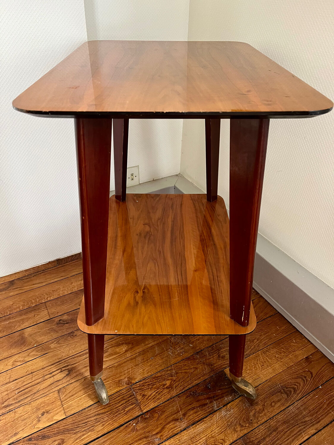 Vintage compass foot serving table 1950