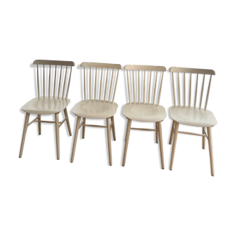 Set of 4 IVY chairs signed TON white