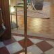 Golden brass reading floor lamp