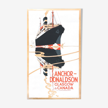 Affiche traversée de l’Atlantique « Anchor - Donaldson, Glasgow to Canada »