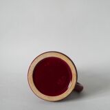 large burgundy ceramic candle holder numbered 1970