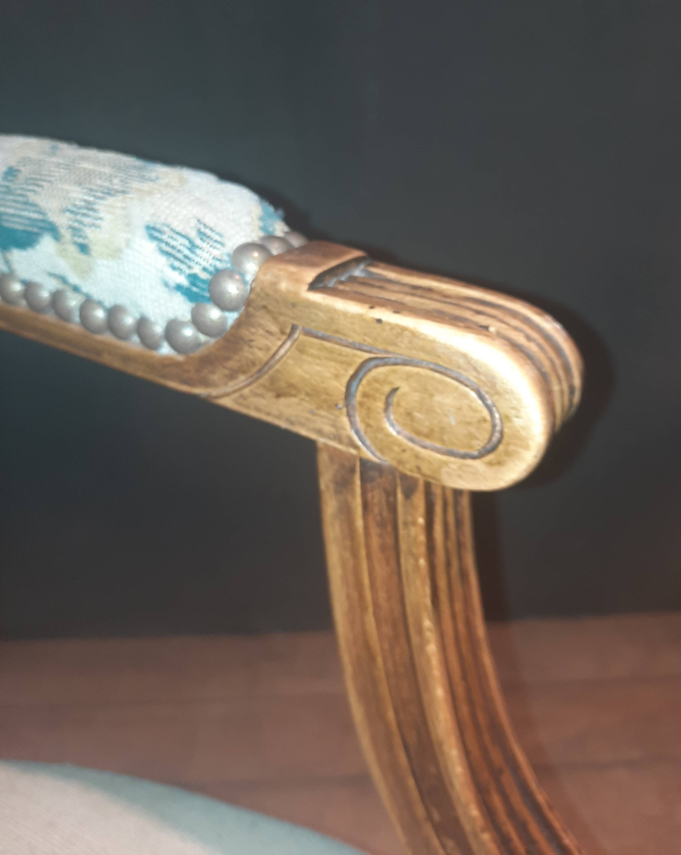 Pair of Louis XV style medallion armchairs.