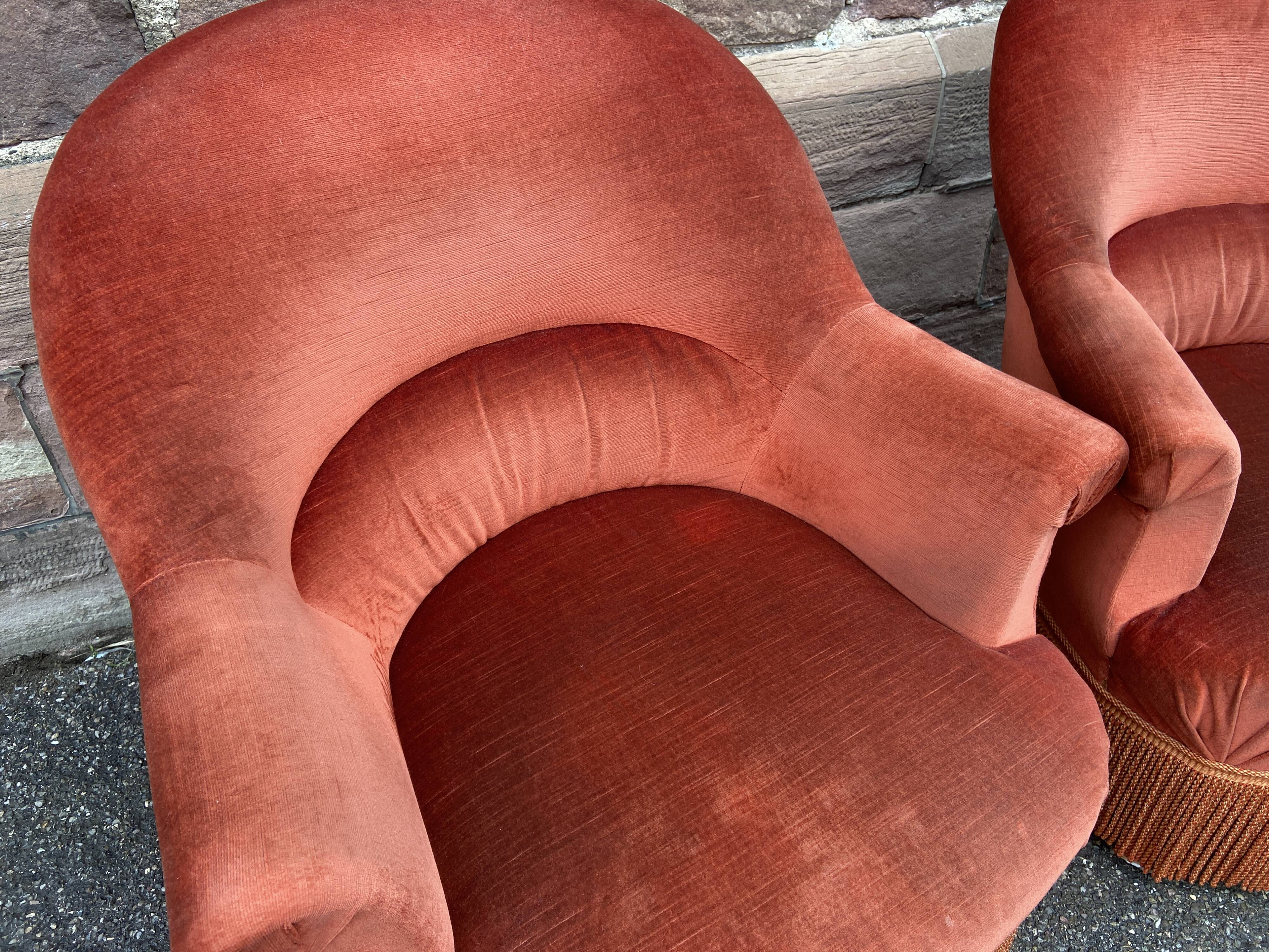 Pair of vintage toad armchairs