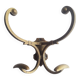 Patère double bronze porte manteau chapeau 4 crochets ancienne
