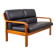 Vintage Two-Seater Teak and Leather Sofa by Olsen & Laursen, 1980s