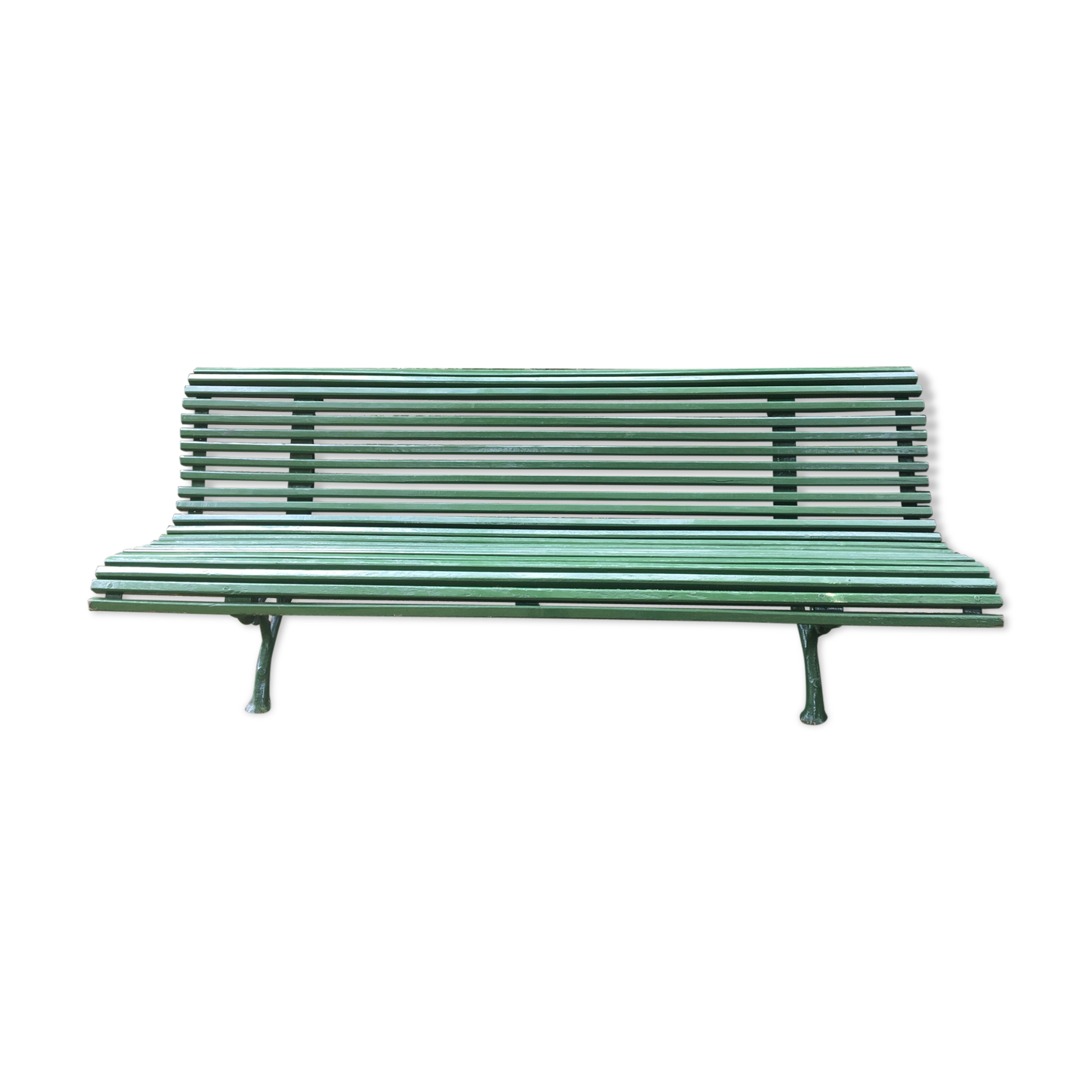 Garden bench in oak and foot in cast iron