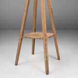 Industrial painted wooden tripod Console with rich patina, France 1900s