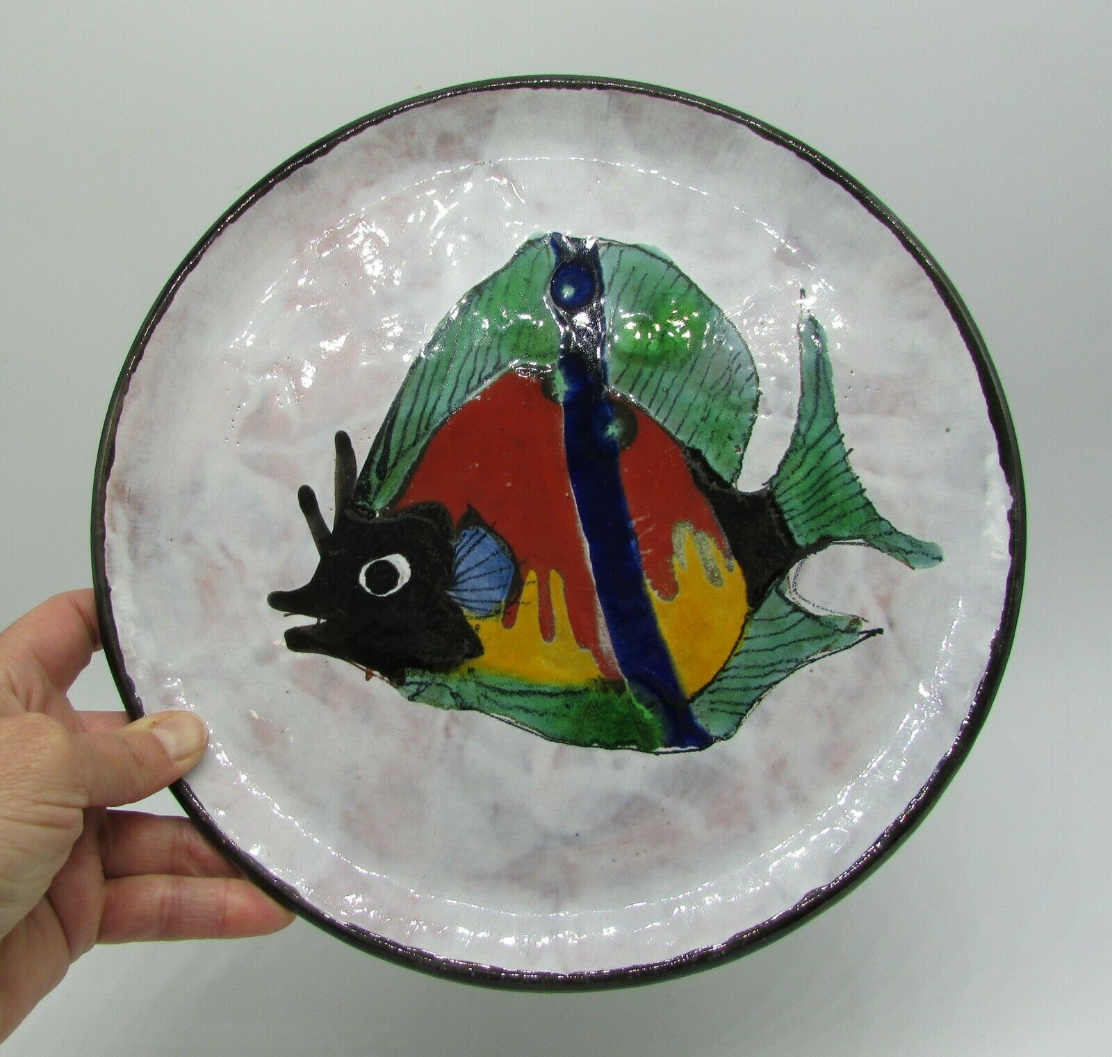 Ceramic plate le brescon fish decoration 60s