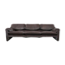 Maralunga 3 seater brown velvet sofa by Vico Magistretti